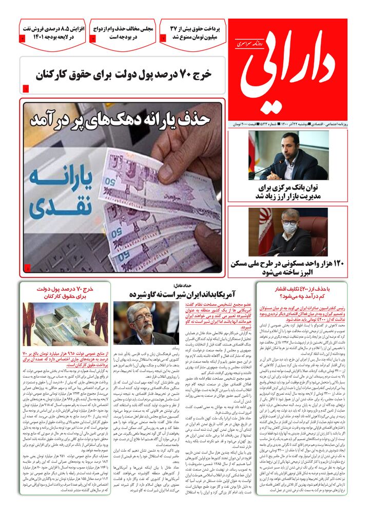 روزنامه دارایی شماره 1533