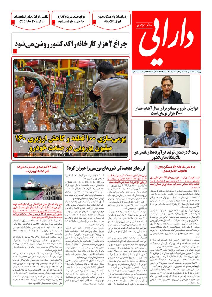 روزنامه دارایی شماره 1536