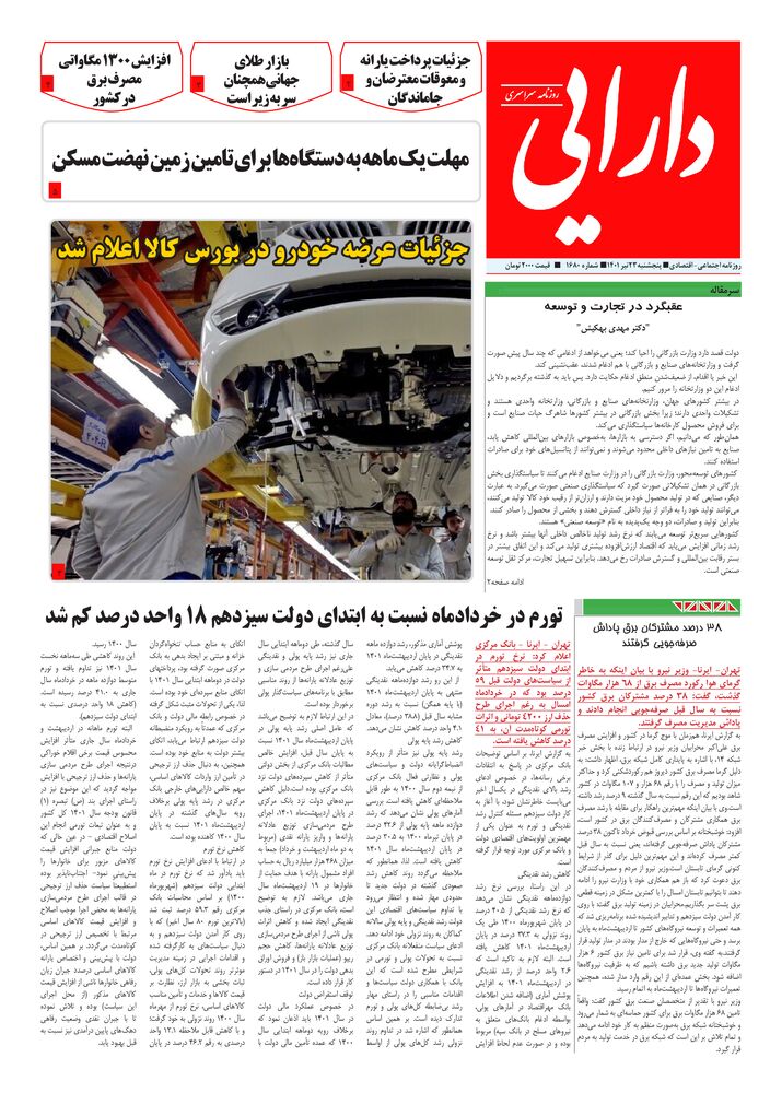 روزنامه دارایی شماره 1680