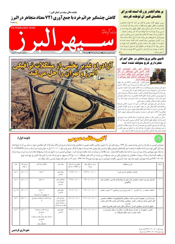 روزنامه دارایی شماره 1319