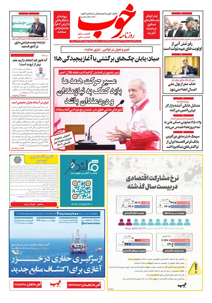 روزنامه خوب شماره 1554