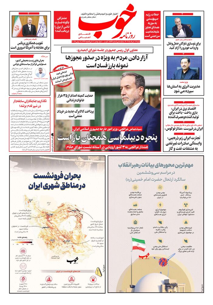 روزنامه خوب شماره 1573