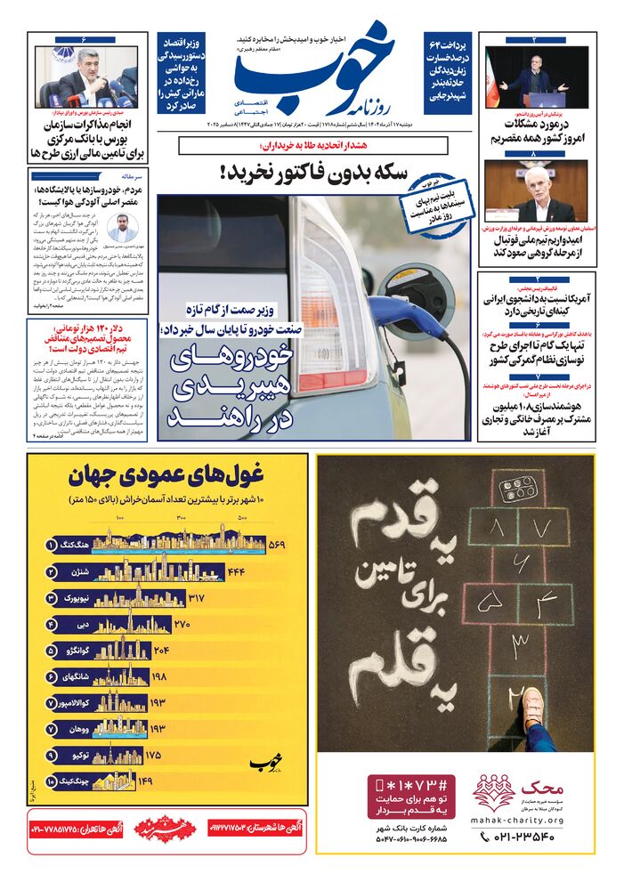 روزنامه خوب شماره 1718