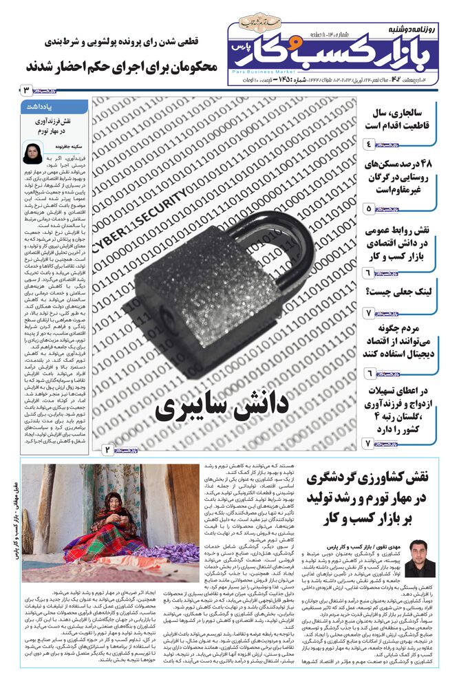 روزنامه بازار کسب و کار پارس شماره 745