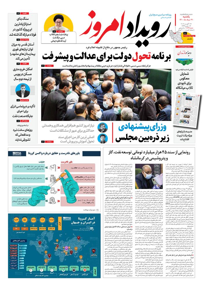 روزنامه رویداد امروز شماره 1143