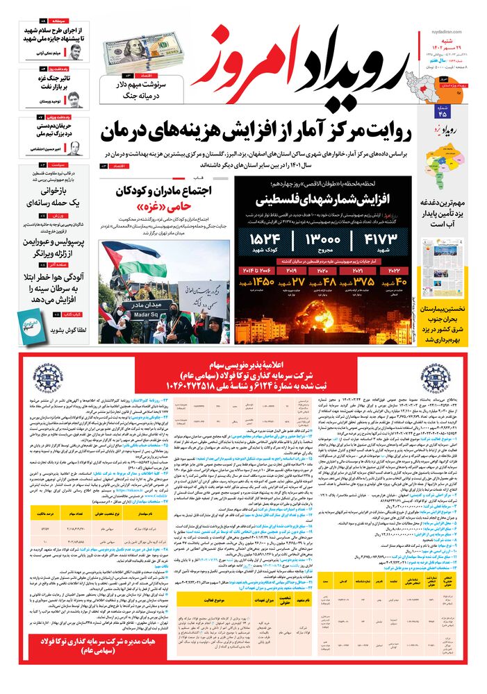 روزنامه رویداد امروز شماره 1744